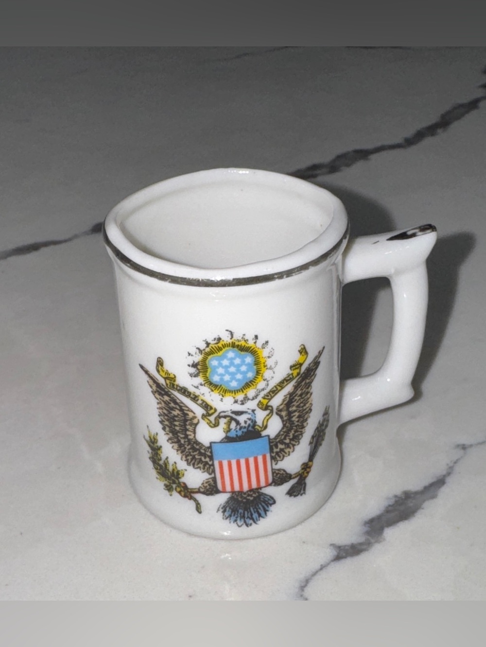 Vintage 1970s Fairway USA
Eagle Crest Ceramic Mug with American eagle and shield